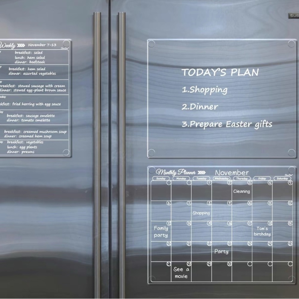 Clear Acrylic Dry Erase Board Set